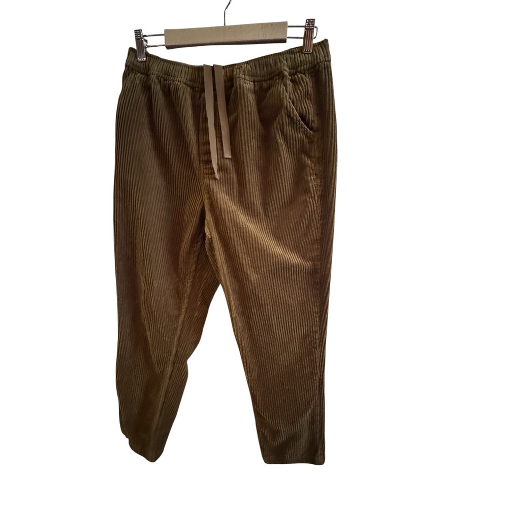 Toad & Co Brown Corduroy Straight Pull On Pants Women's Medium Drawstring Waist